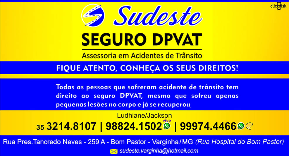 Banner SUDESTE SEGURO DPVAT